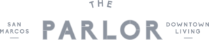 The Parlor San Marcos downtown living logo.