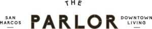 The Parlor San Marcos downtown living logo.